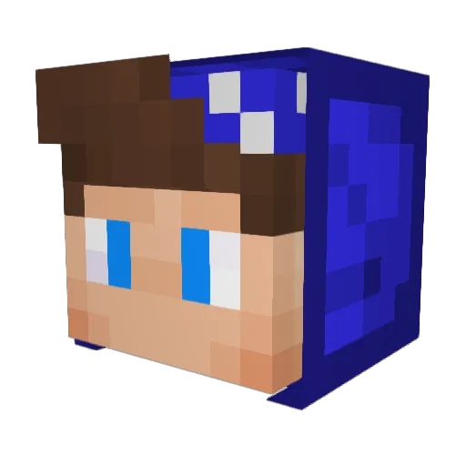 Yuhno Minecraft avatar head, 3D render