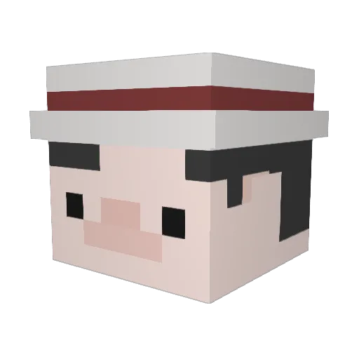 YuiCmoi Minecraft avatar head, 3D render