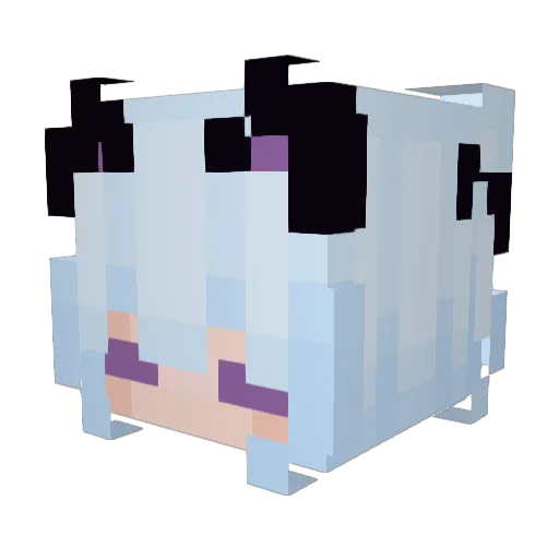 YuiHotaru Minecraft avatar head, 3D render