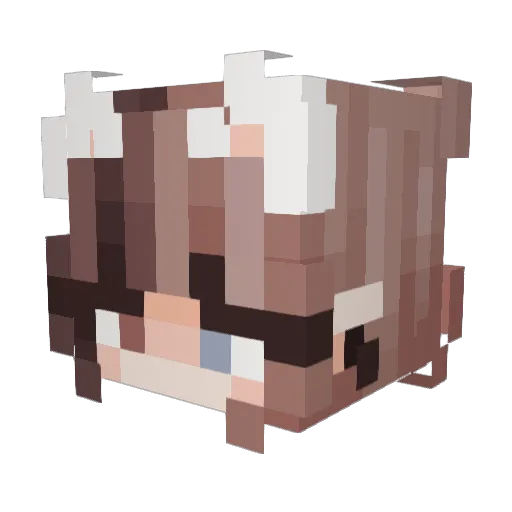 YuiQQ Minecraft avatar head, 3D render