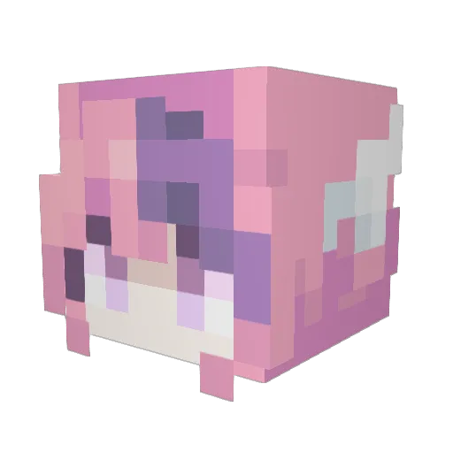 YuiSushi Minecraft avatar head, 3D render