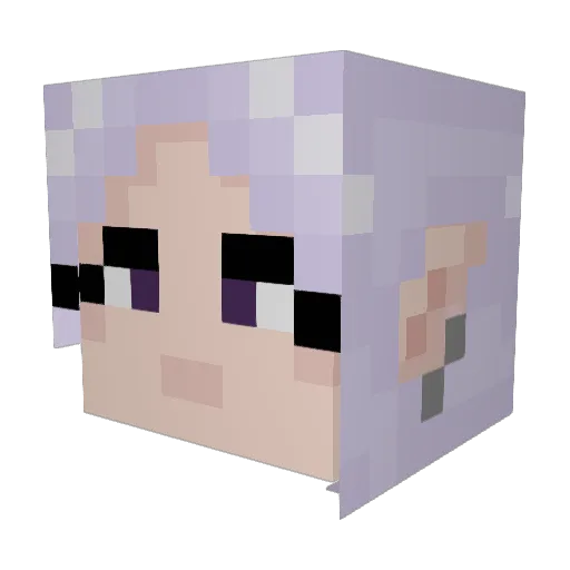 YuiTakarada Minecraft avatar head, 3D render