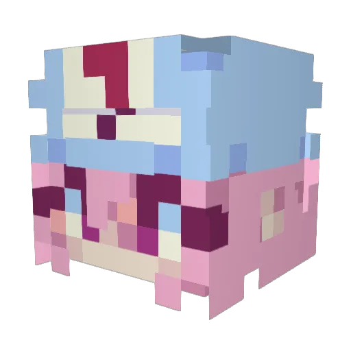 YuiTheKitsune Minecraft avatar head, 3D render