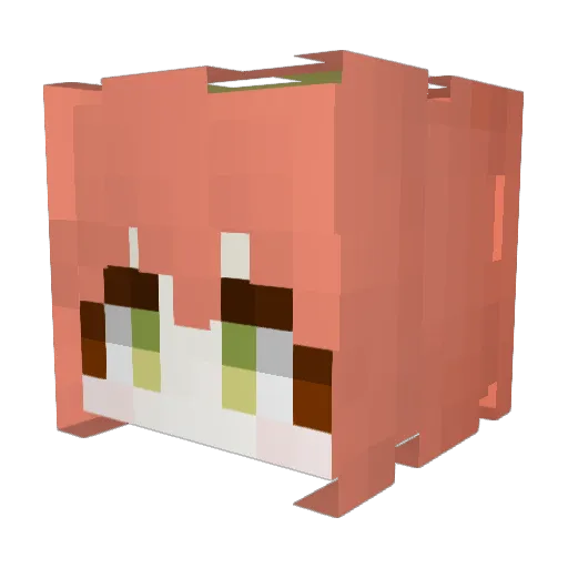 YuiYuuVT Minecraft avatar head, 3D render