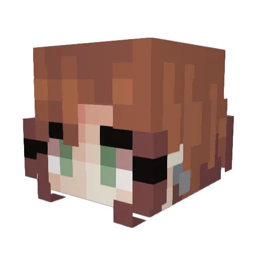 Yui_14 Minecraft avatar head, 3D render