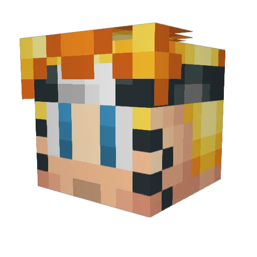 Yui_Akira Minecraft avatar head, 3D render