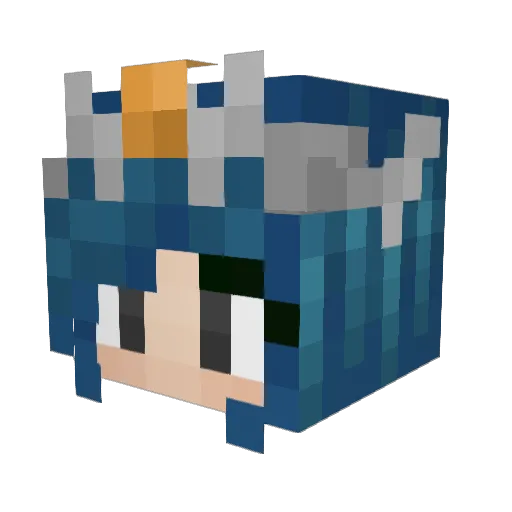 Yui_Ayama Minecraft avatar head, 3D render