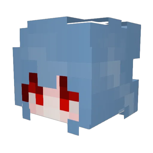 Yui_Hua Minecraft avatar head, 3D render