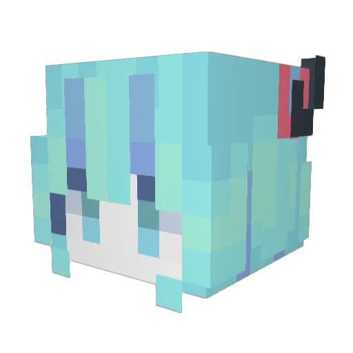 Yui_saw Minecraft avatar head, 3D render