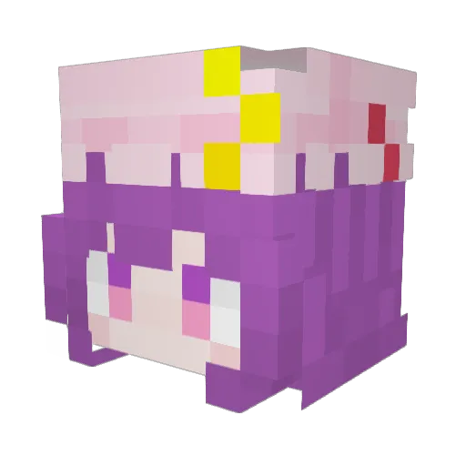Yuiconl Minecraft avatar head, 3D render