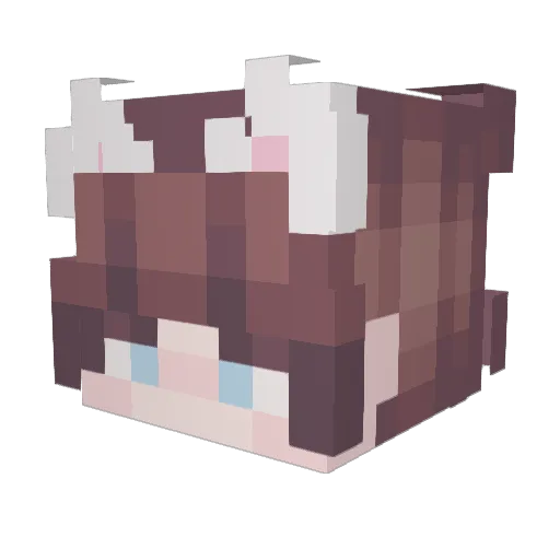 Yuideh Minecraft avatar head, 3D render