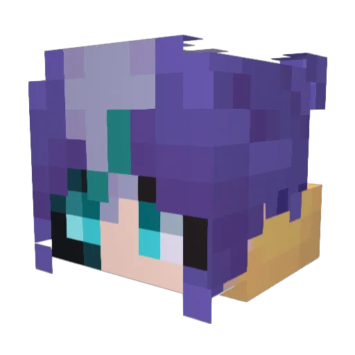 Yuiickx Minecraft avatar head, 3D render
