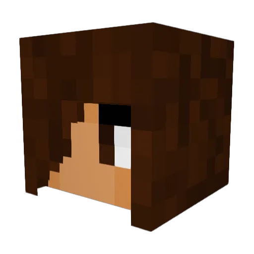 Yuiina Minecraft avatar head, 3D render