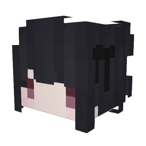 Yuika Minecraft avatar head, 3D render
