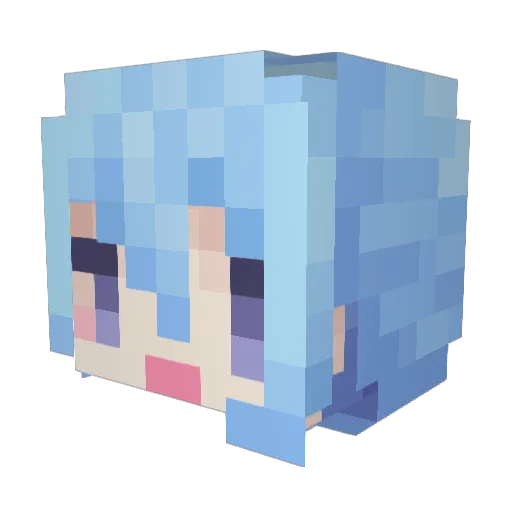 Yuika__ Minecraft avatar head, 3D render