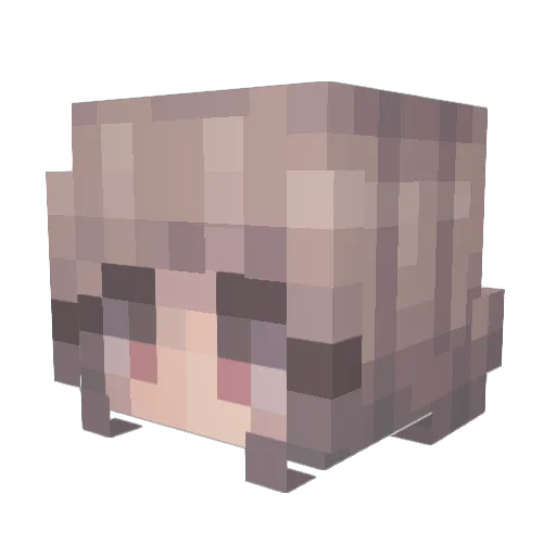 Yuikachan Minecraft avatar head, 3D render