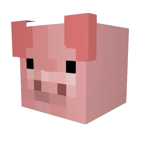 Yuikasuki Minecraft avatar head, 3D render