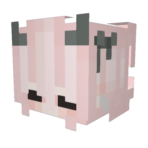 Yuikochi Minecraft avatar head, 3D render