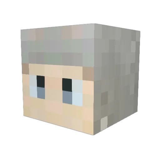 Yuilol Minecraft avatar head, 3D render