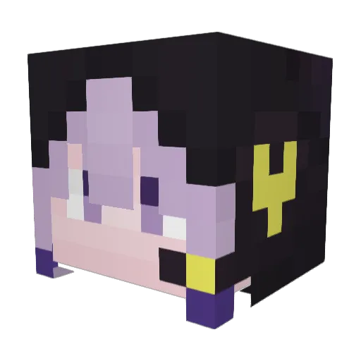 Yuimea Minecraft avatar head, 3D render