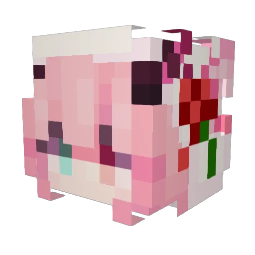 YuinaMirai Minecraft avatar head, 3D render