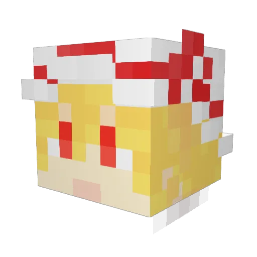 Yuinger Minecraft avatar head, 3D render