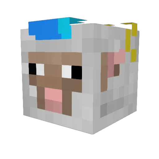 Yuitty Minecraft avatar head, 3D render