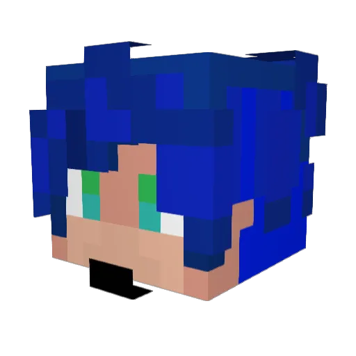 YujiiN_ Minecraft avatar head, 3D render
