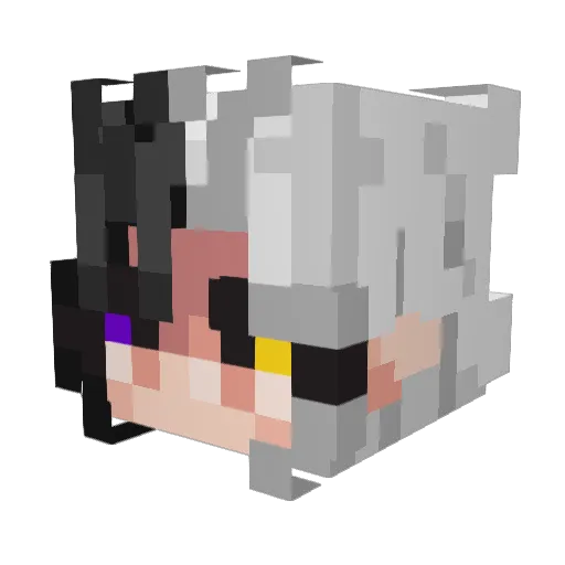 Yujiko Minecraft avatar head, 3D render