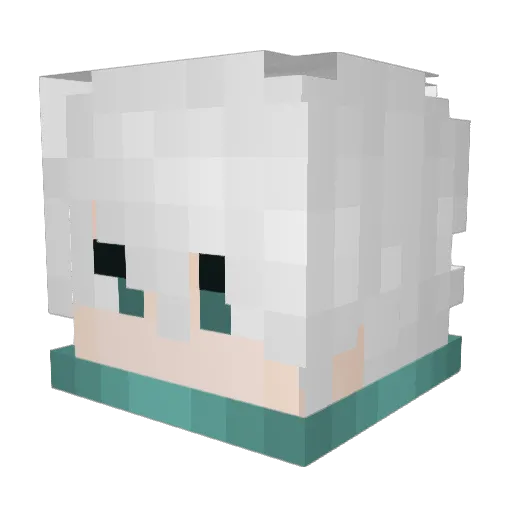 Yujimi Minecraft avatar head, 3D render