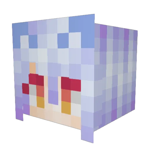 Yujiso Minecraft avatar head, 3D render