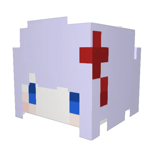 Yuk1n3ko Minecraft avatar head, 3D render