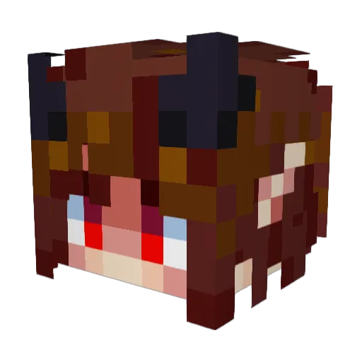 Yuk1nya Minecraft avatar head, 3D render