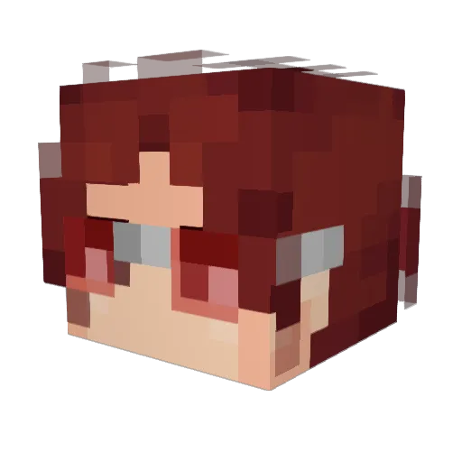 Yuk1o Minecraft avatar head, 3D render