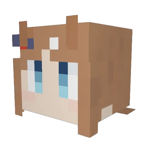 Yukapara Minecraft avatar head, 3D render