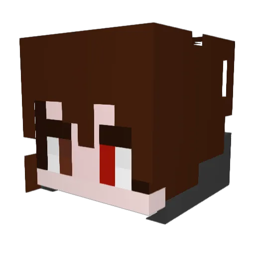 Yukari_117 Minecraft avatar head, 3D render