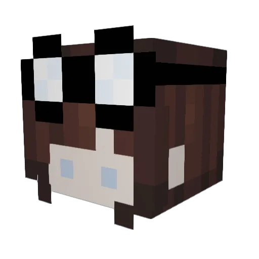 Yukarona Minecraft avatar head, 3D render