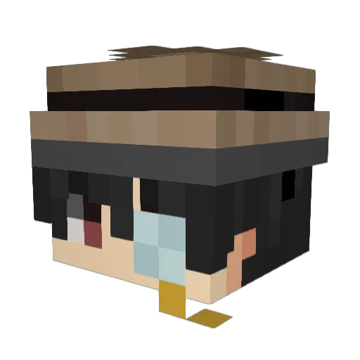Yukasi Minecraft avatar head, 3D render