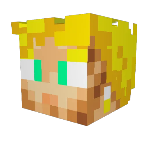Yukdo Minecraft avatar head, 3D render