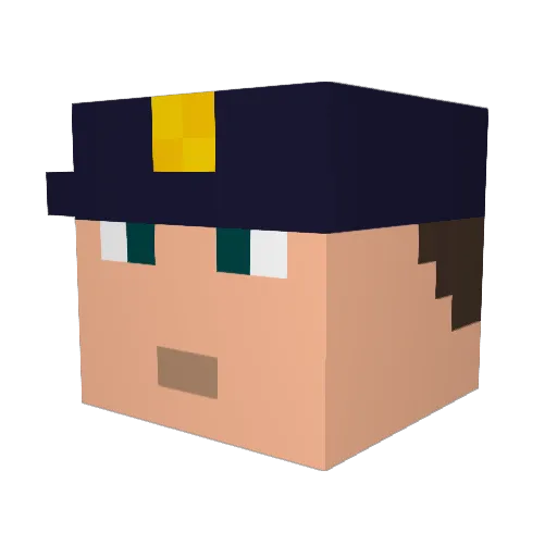 YukenK Minecraft avatar head, 3D render