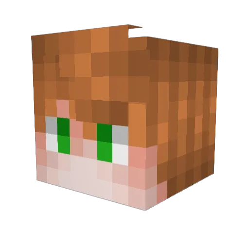Yukex Minecraft avatar head, 3D render