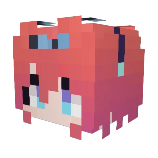 YukiGeZi Minecraft avatar head, 3D render