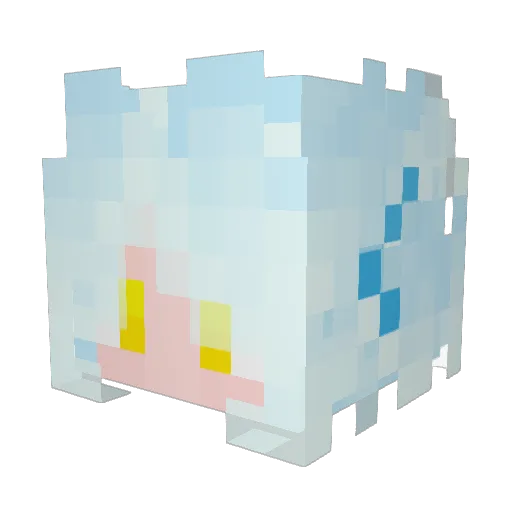 YukiKaze_LUWEI Minecraft avatar head, 3D render