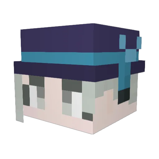 YukiMatsuba Minecraft avatar head, 3D render