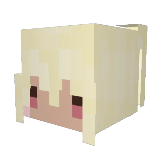 YukiNaa Minecraft avatar head, 3D render