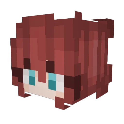 YukiNonakaa Minecraft avatar head, 3D render