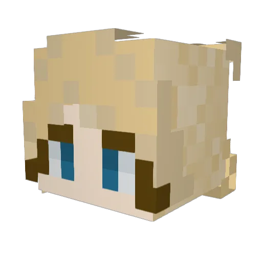 YukiPukey Minecraft avatar head, 3D render