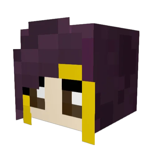 YukiSenpai Minecraft avatar head, 3D render