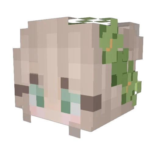 YukiSlow Minecraft avatar head, 3D render