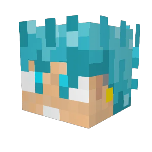 YukiTerumi Minecraft avatar head, 3D render